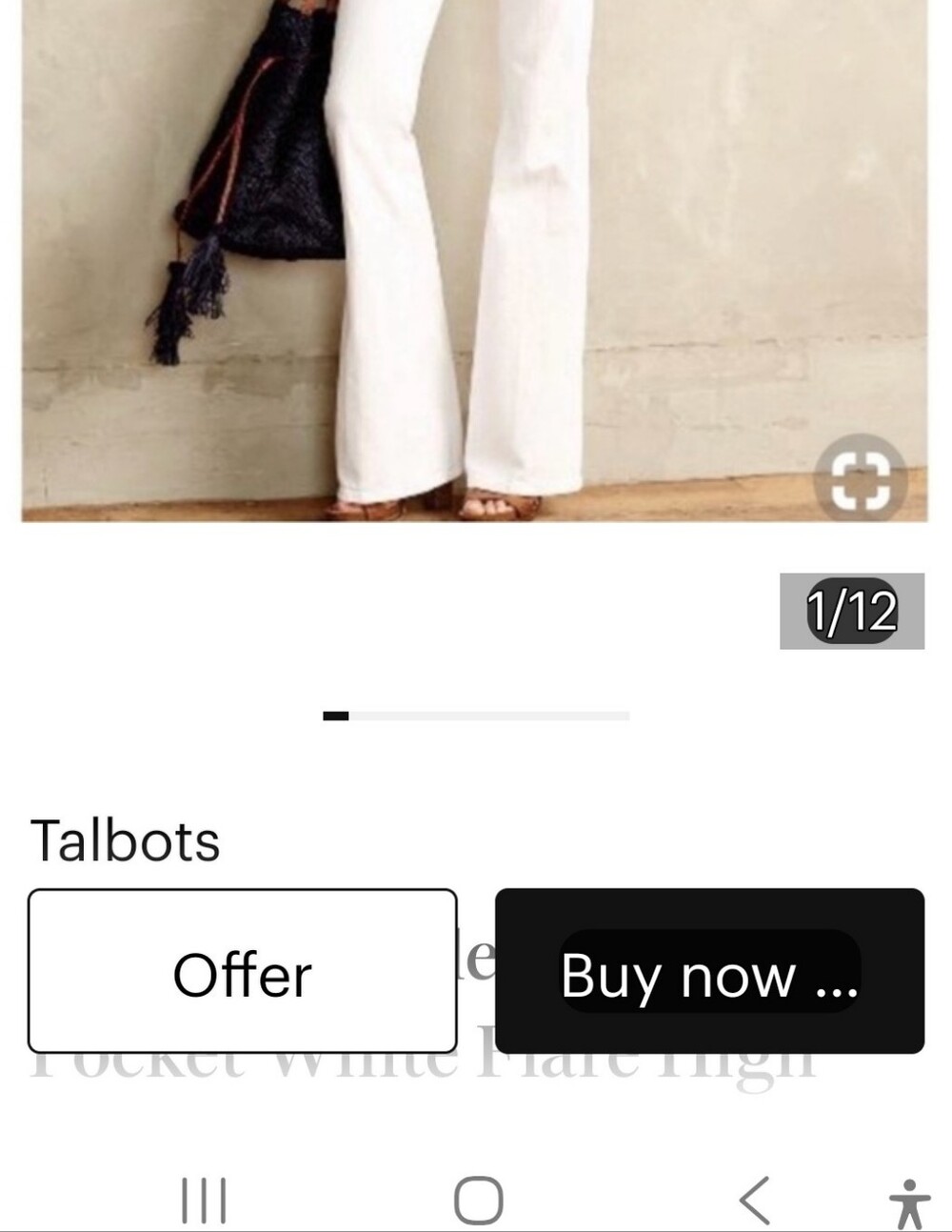 Talbots White High-Rise Flare Jeans - Clean Wide Leg